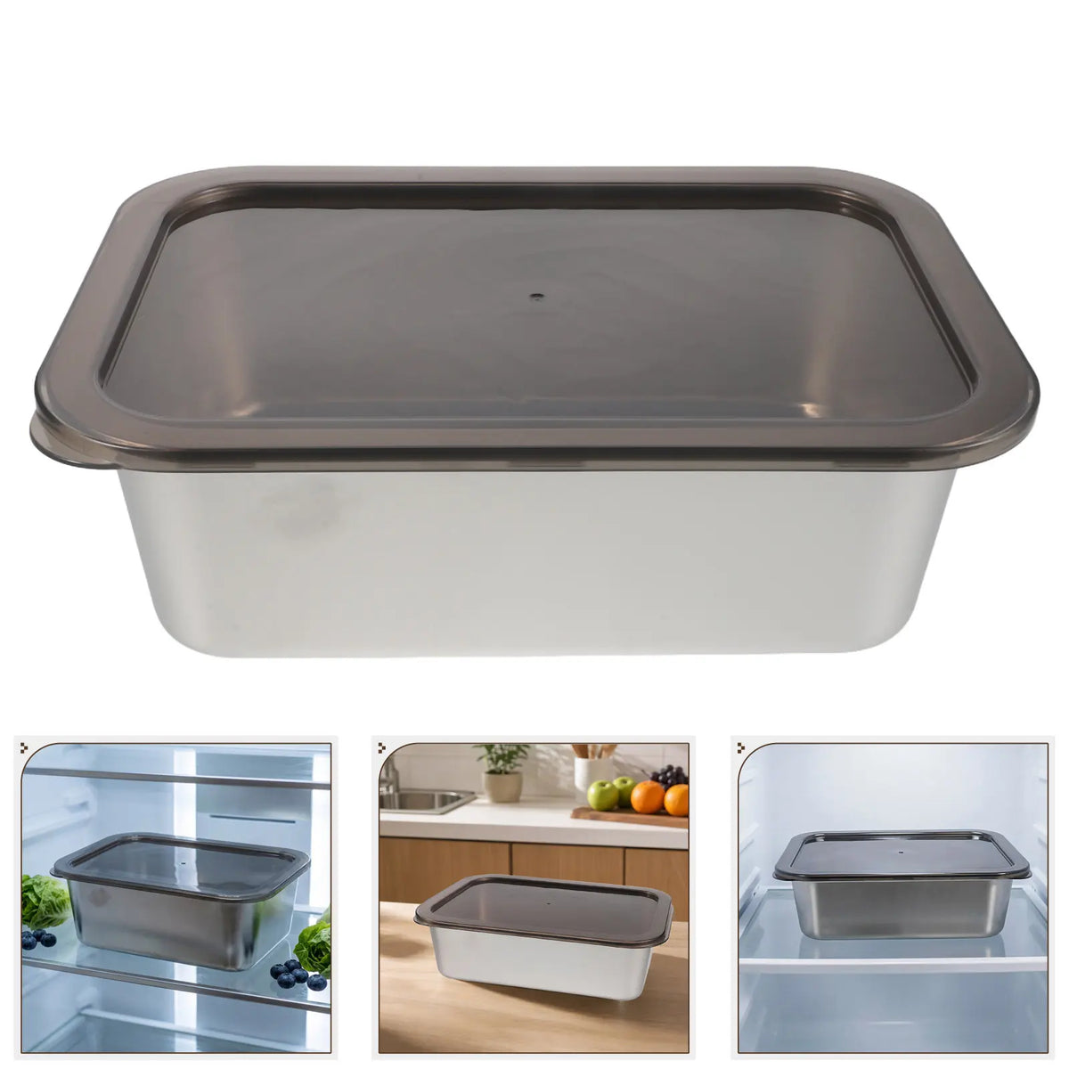 Stainless Steel Rectangular Food Container with Clear Lid Food Storage Container Richie's