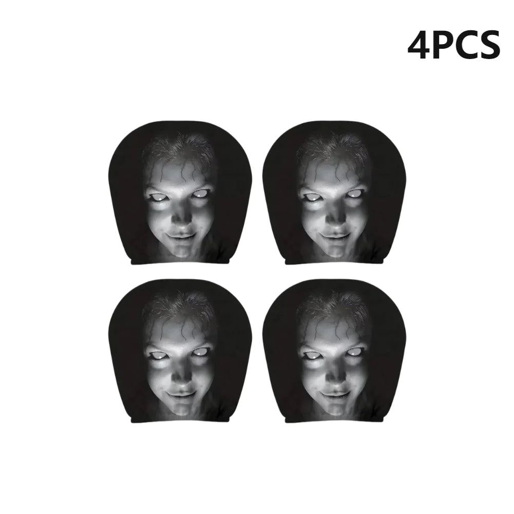 Halloween Scary Face Car Headrest Covers – 2-6 Pcs Universal Car Headrest Covers Richie's 4PCS