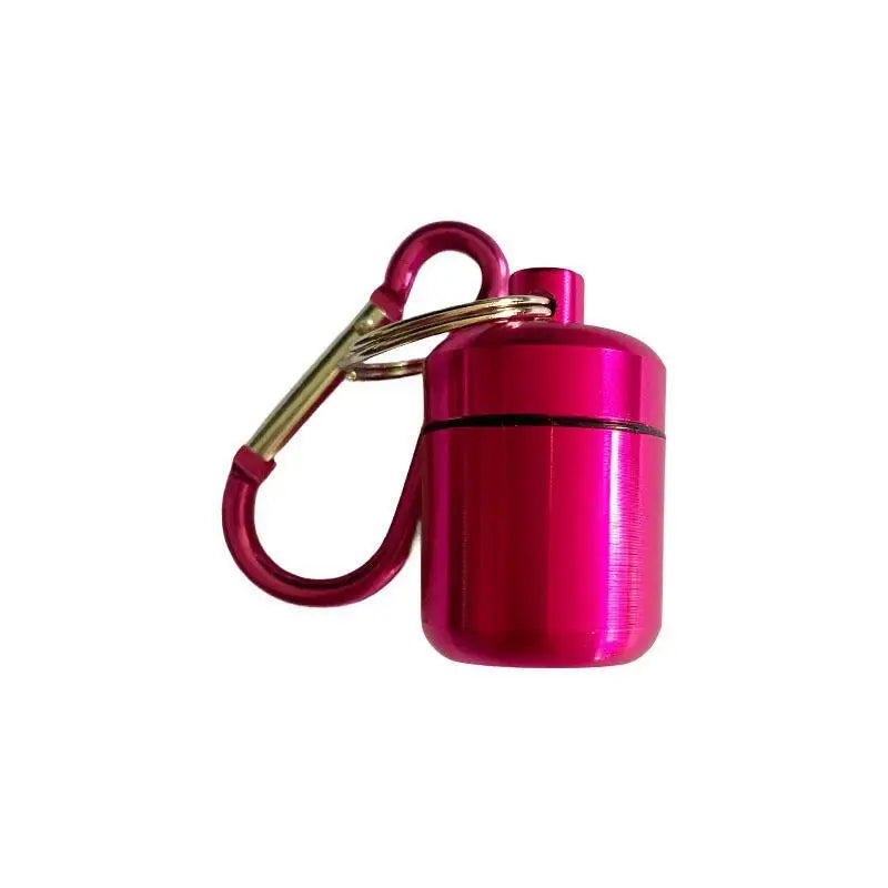 Waterproof Mini Pill Box Keychain – Aluminum Sealed Container Keychain Pill Box Richie's Rose red