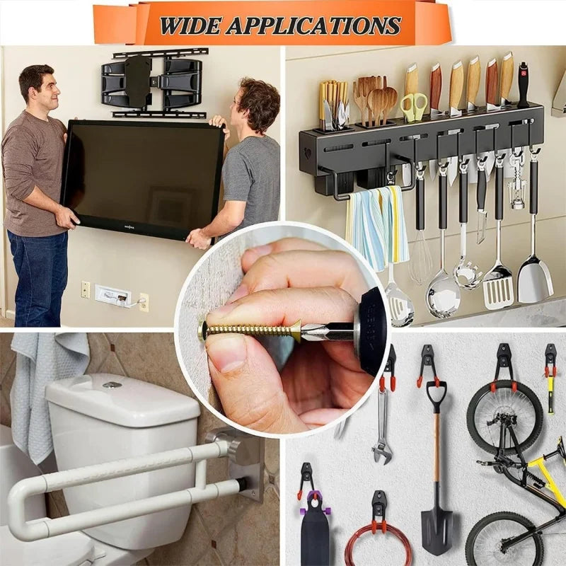 50/100PCS Metal Wall Anchors & Self-Tapping Expansion Screw Kit Wall Anchor Screw Kit Richie's