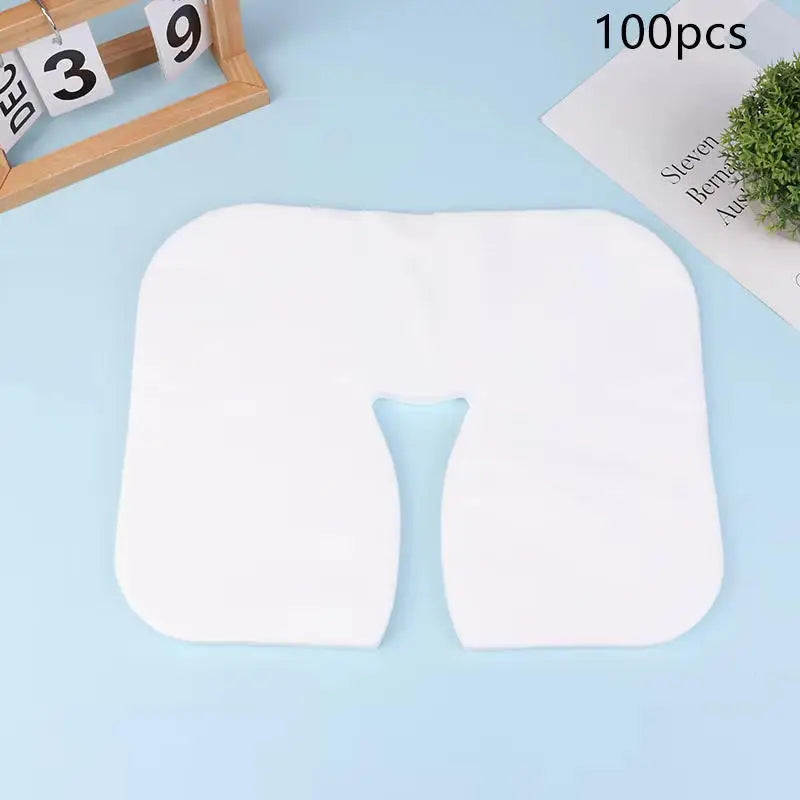 100pcs Disposable U-Shape Face Pillow Covers – Massage Bed Non-Woven Massage Bed Accessories Richie's 100pcs