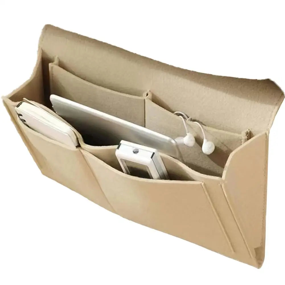 Felt Bedside Hanging Storage Organizer – Bed & Sofa Pouch Hanging Storage Organizer Richie's beige