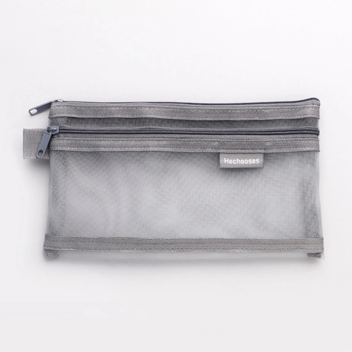 Transparent Pencil Case Double-Layer Mesh Bag | Multi-Use Pencil Case Richie's Light Grey