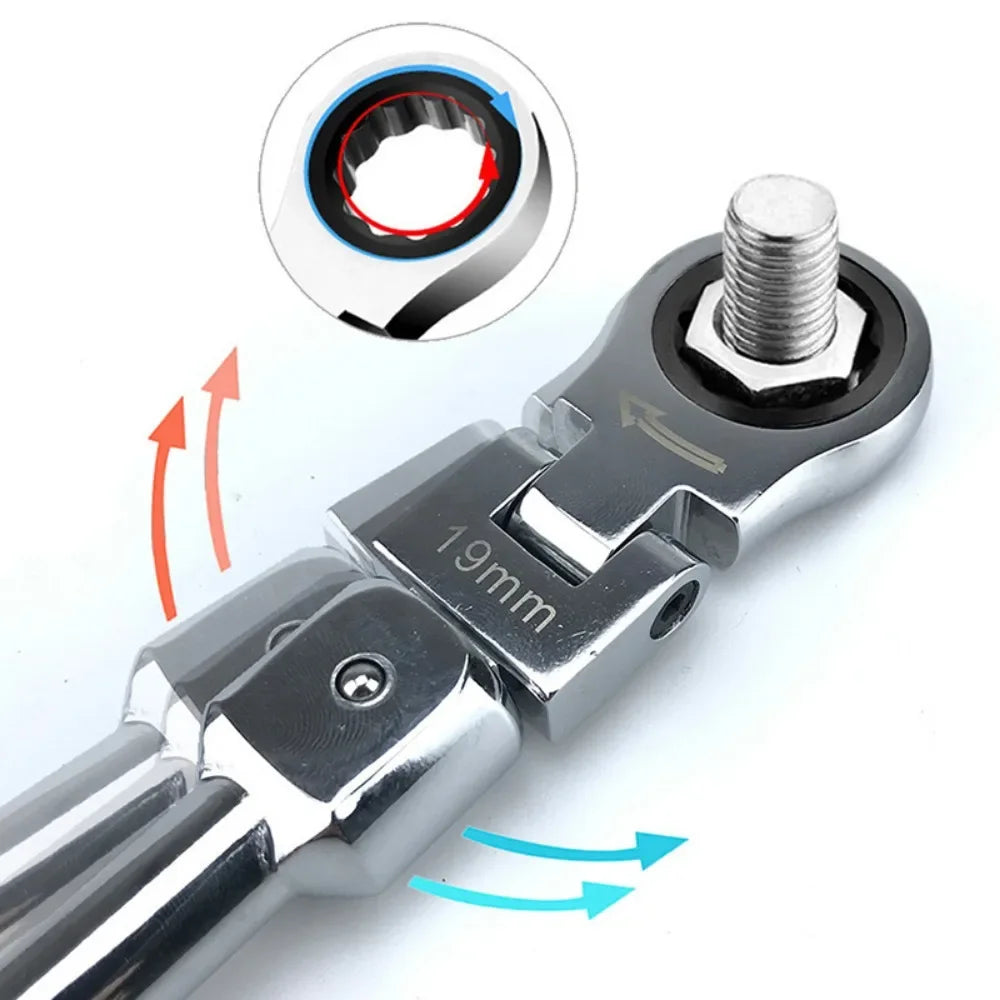 TOTNEND Ratchet Wrench Set 180° Rotatable Interchangeable Heads Ratchet Wrench Set Richie's