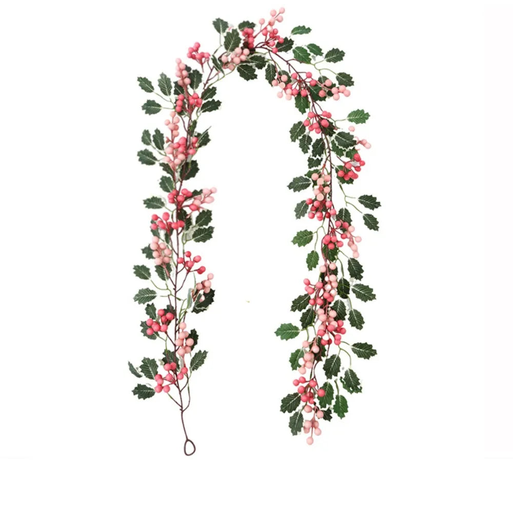 DIY Pink Berry Christmas Wreath – Artificial Garland Vine Artificial Wreath Garland Richie's A4