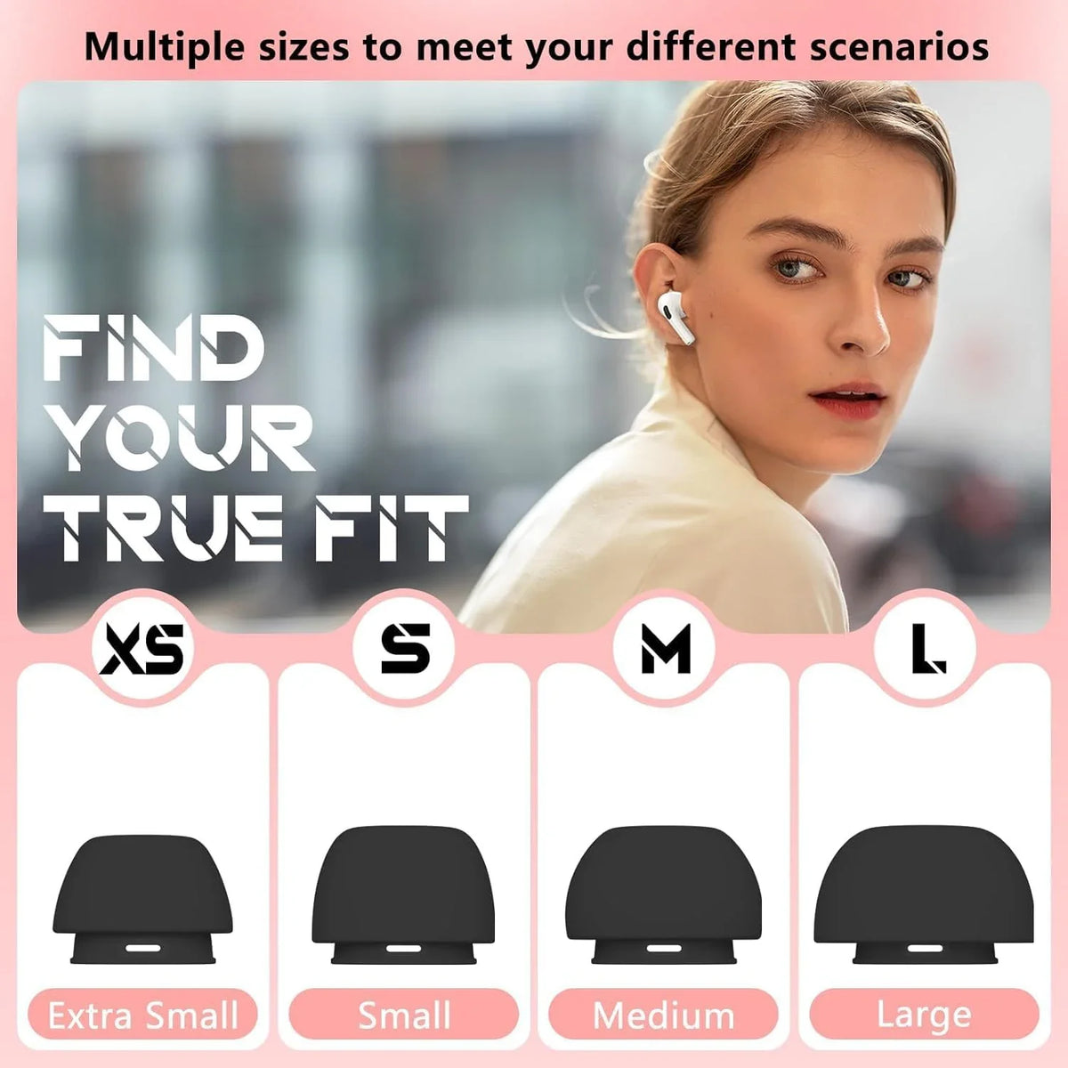 Silicone Ear Tips for AirPods Pro 1 & 2 – XS S M L Anti-Slip Earphone Ear Tips Richie's