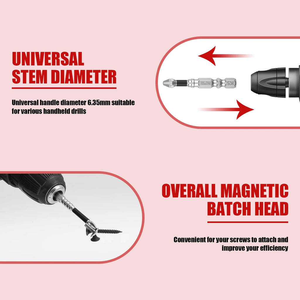 Magnetic Screwdriver Drill Bit Set – Anti-Slip, 6 or 12 Pc Screwdriver Bit Set Richie's