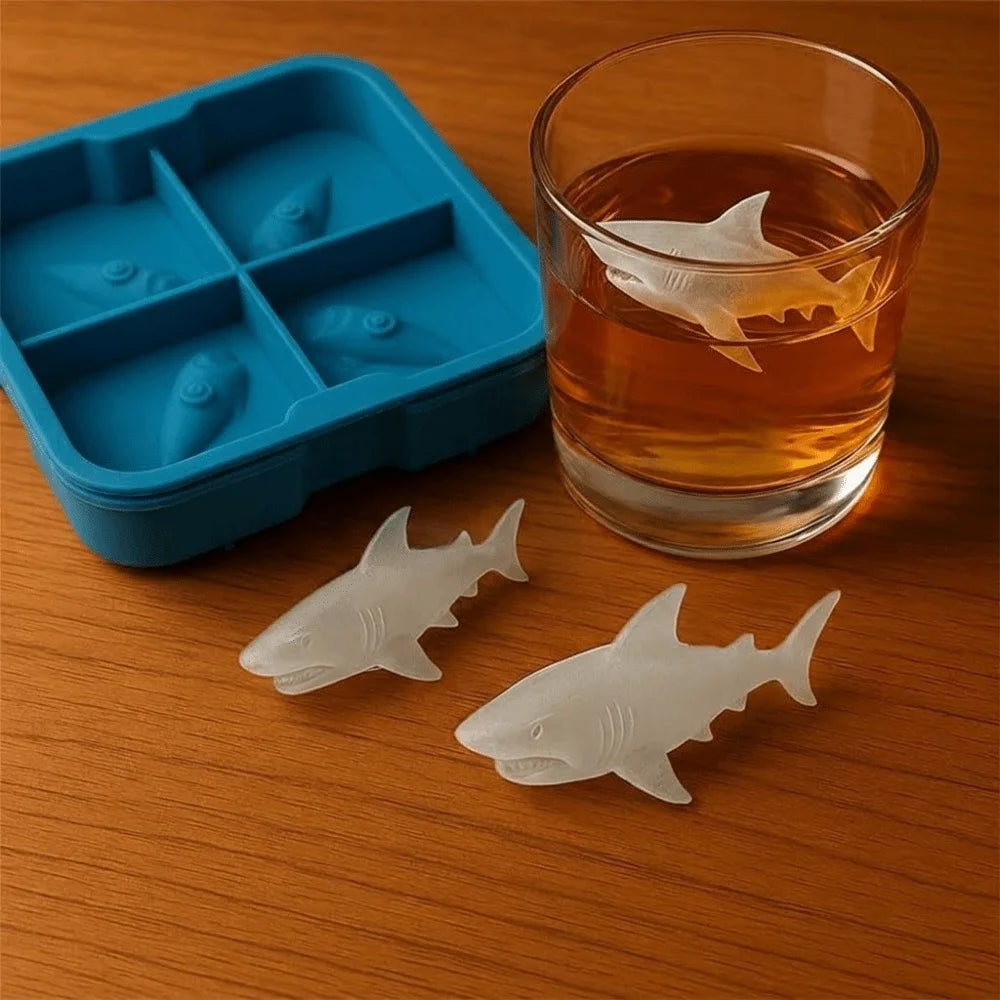 Shark Ice Cube Mold – 4-Cavity Food-Grade Silicone Ice Maker Ice Cube Mold Richie's