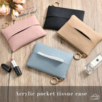 Zippered Pocket Tissue Holder PU Mini Pouch – Wallet Organizer Tissue Holder Pouch Richie's