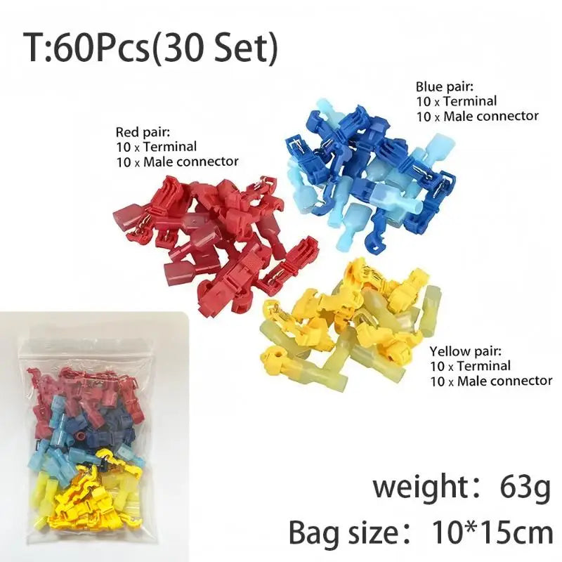 T-Tap Wire Connectors 60pcs Self-Stripping Quick Splice Kit Wire Splice Connectors Richie's MIX