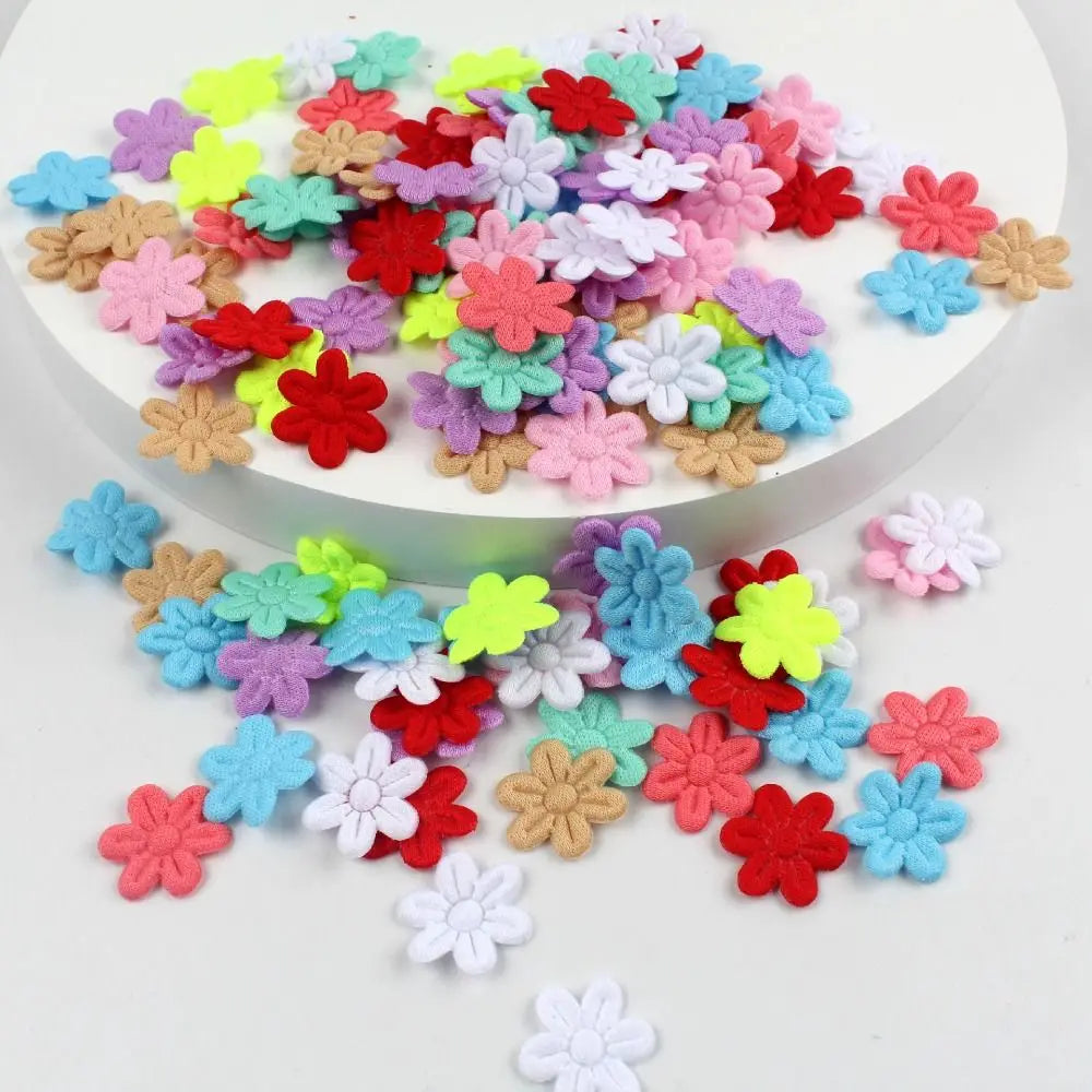 100pcs 2CM Felt Five-Petal Flower Stickers – DIY Hair Accessories Craft Flower Stickers Richie's Multicolor