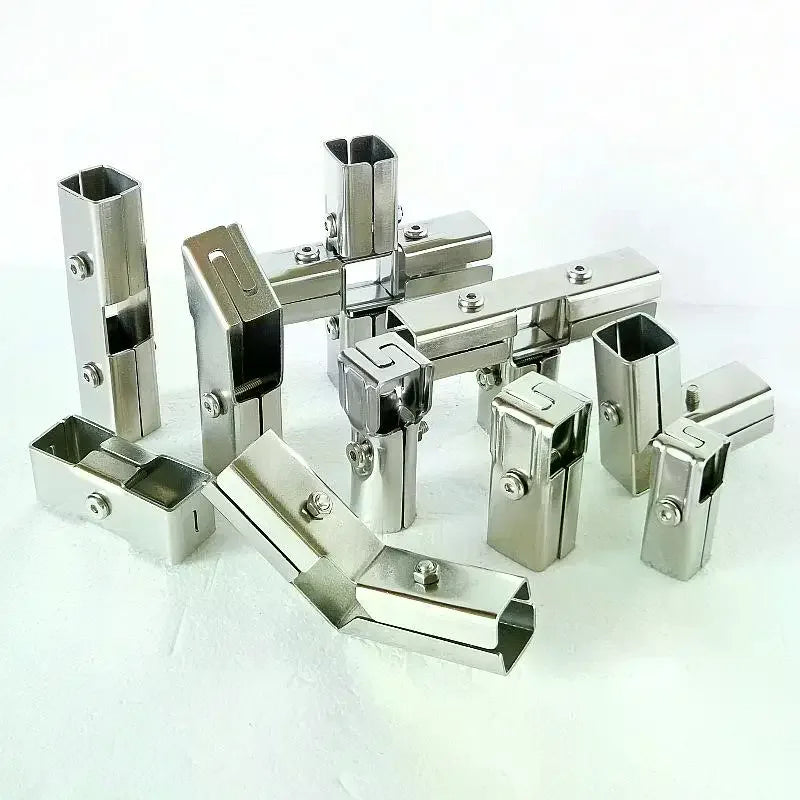 Square Pipe Elbow Connector 20x25mm No-Weld Bracket Buckle Pipe Fitting Bracket Richie's