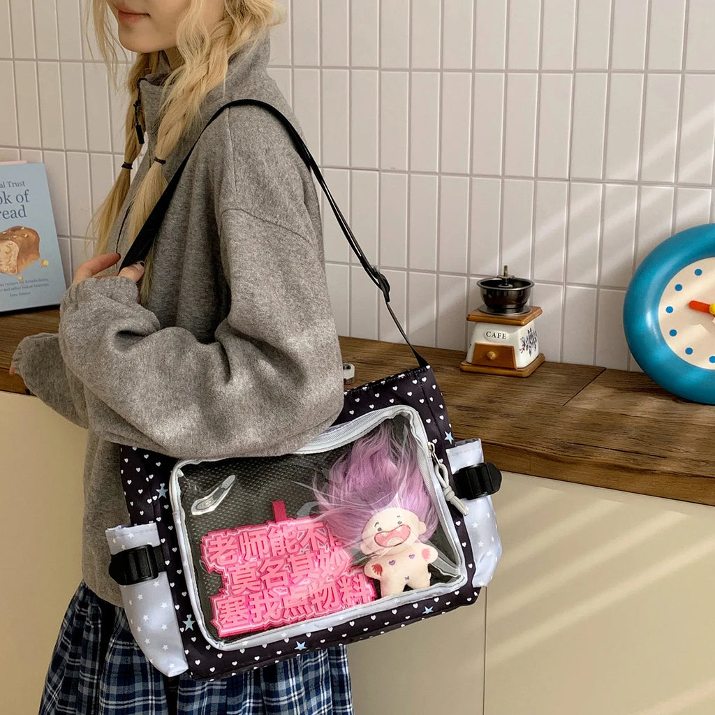 Polka Dot Ita Crossbody Bag – Large Transparent Shoulder Bag Crossbody Shoulder Bag Richie's