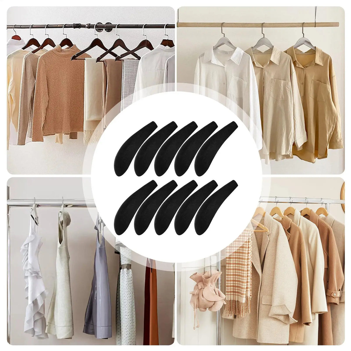 Velvet Foam Hanger Shoulder Pads Non-Slip Clothes Protector 10pk Hanger Shoulder Pads Richie's