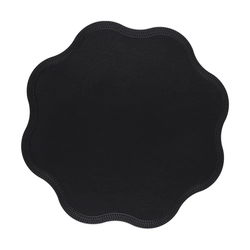 Flower Shaped PVC Placemat – Heat-Resistant & Waterproof Table Placemat Richie's Black 38-38cm