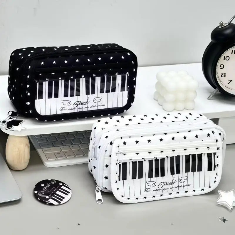 Piano Keyboard Pencil Case – Large Capacity, 3 Compartments Pencil Case Richie's