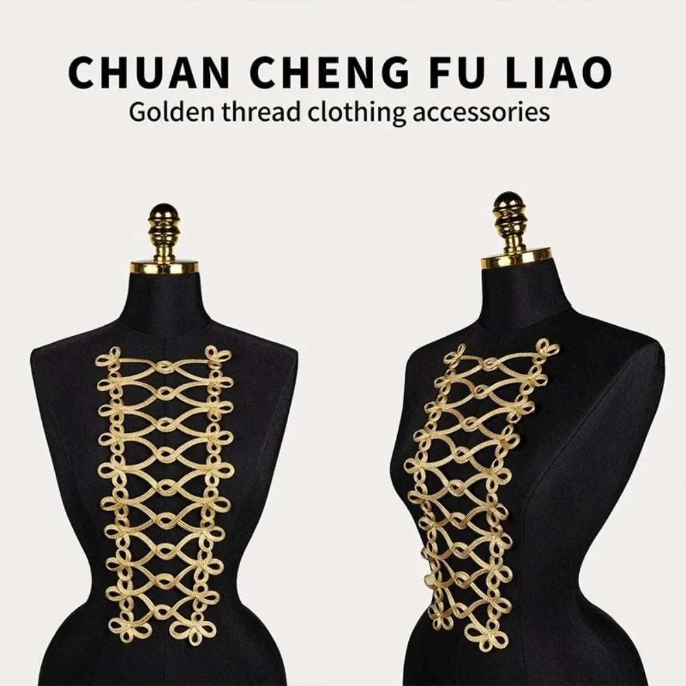 Handmade Gold Cord Baroque Applique Patch – Large Uniform Style Clothing Applique Patch Richie's