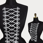 Handmade Gold Cord Baroque Applique Patch – Large Uniform Style Clothing Applique Patch Richie's D Silver L