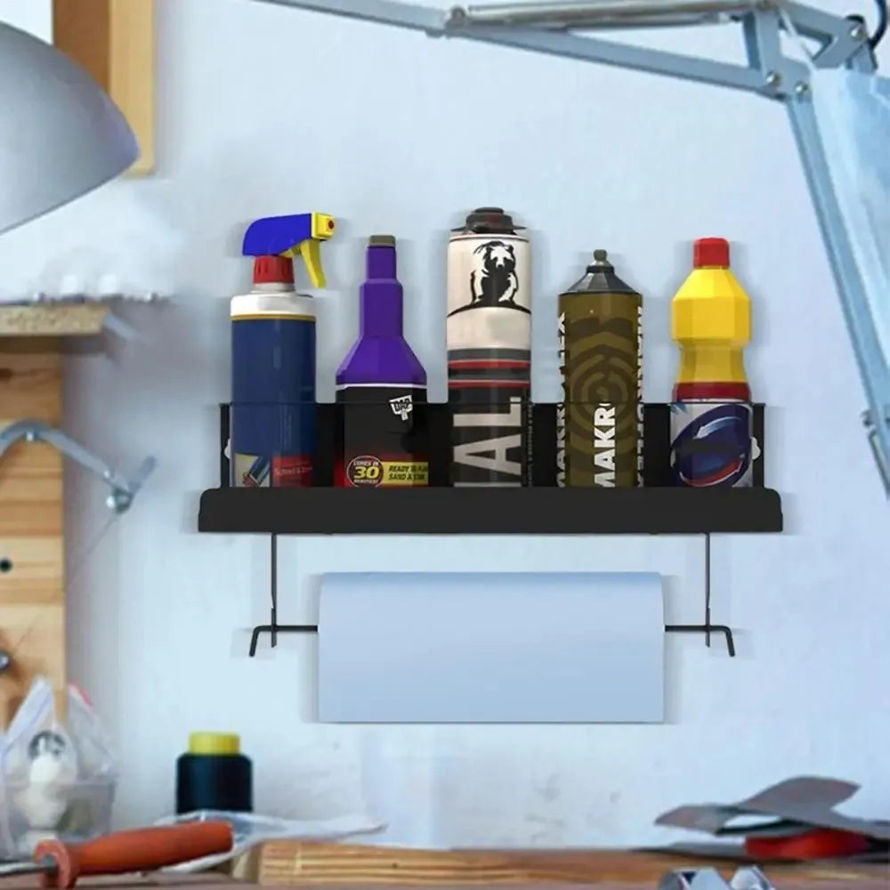 Wall-Mounted Metal Spray Bottle Rack – Garage Storage Organizer Wall Storage Rack Richie's