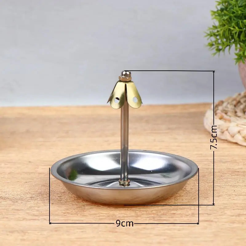Stainless Steel Coil Incense Burner Red Ash Catcher Ring Rack Incense Burner Richie's 4H Silver 1pcs
