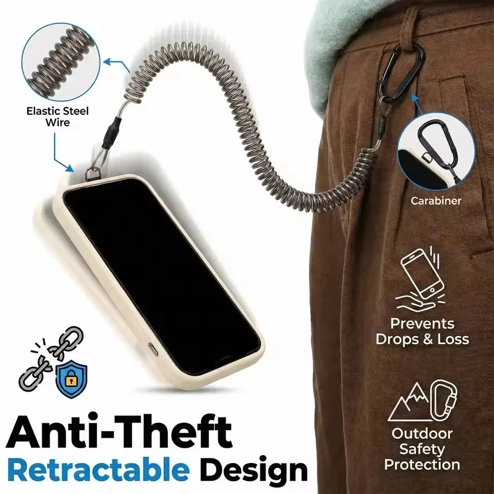 Retractable Phone Lanyard | Quick Release Buckle & Tether Tabs Phone Safety Lanyard Richie's