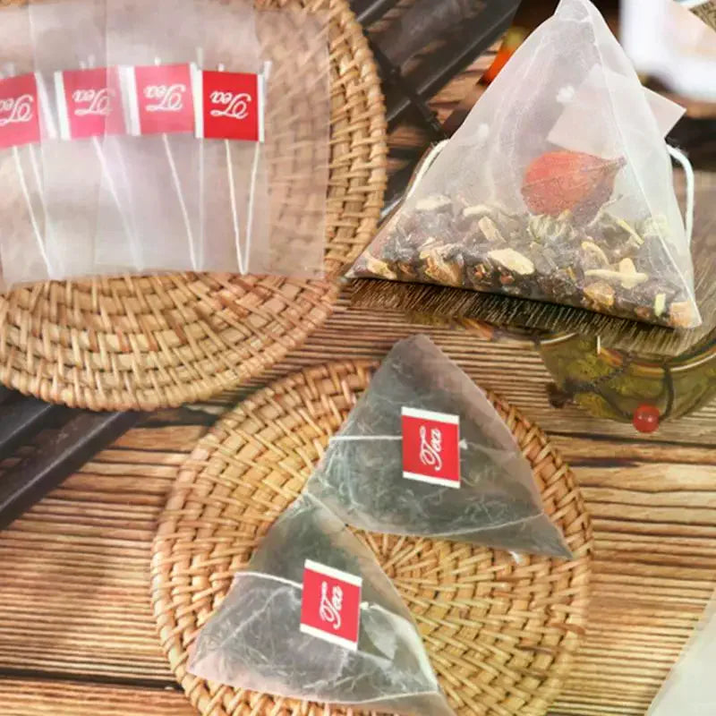 100pcs Disposable Nylon Triangle Tea Bags – Loose Leaf Pouches Tea Filter Bags Richie's