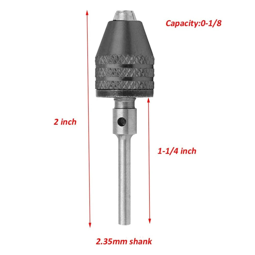 2pc Keyless Drill Chuck Collet 2.35mm Shank 0.3–3.4mm Adapter Drill Chuck Collet Richie's 2.35 mm Shank