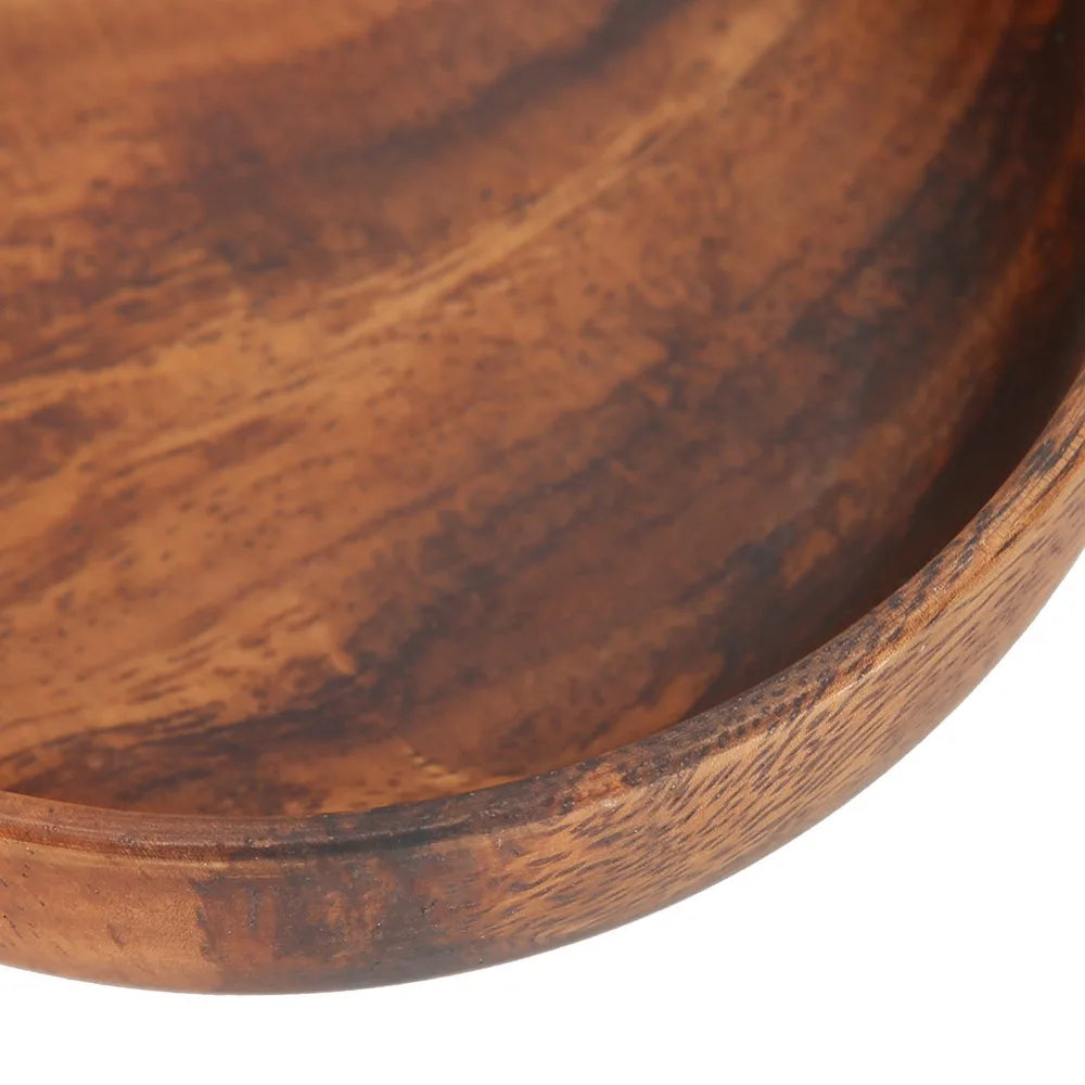 Minimalist Wooden Salad Bowl | Japanese Style Flat Bottom Wooden Serving Bowl Richie's