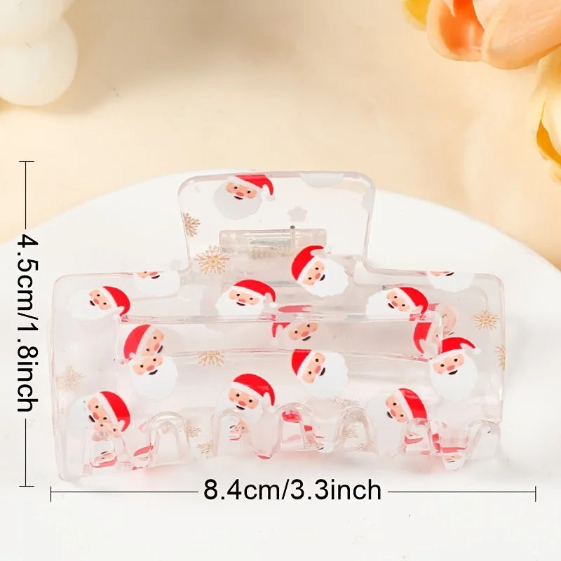 Festive Christmas Santa PVC Hair Claw Clip – Holiday Gift Hair Claw Clip Richie's