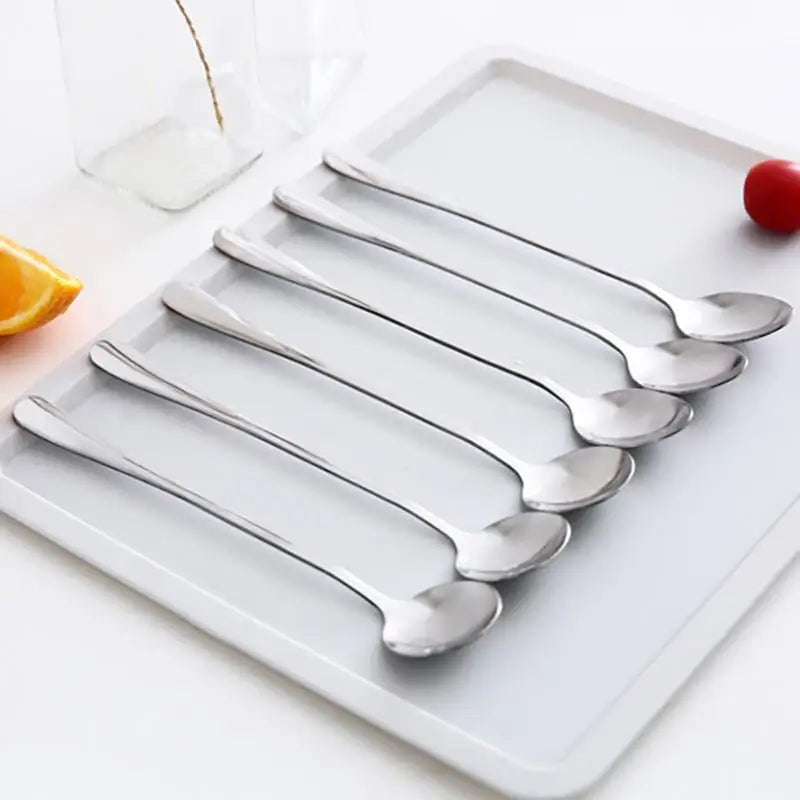 Stainless Steel Long Handle Spoon – Coffee, Ice Cream & Fruit Kitchen Flatware Richie's