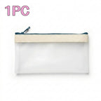 Zippered Money Pouch PVC Cash Bag for Coins, Bills & Office Zippered Money Pouch Richie's White 1pc