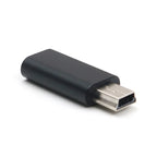 Mini USB to USB-C Adapter 5-Pin Data Transfer Connector USB Adapter Richie's black