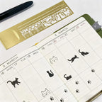 Cute Cat Metal Stencil Ruler – Cartoon Template for Office & School Stencil Ruler Richie's