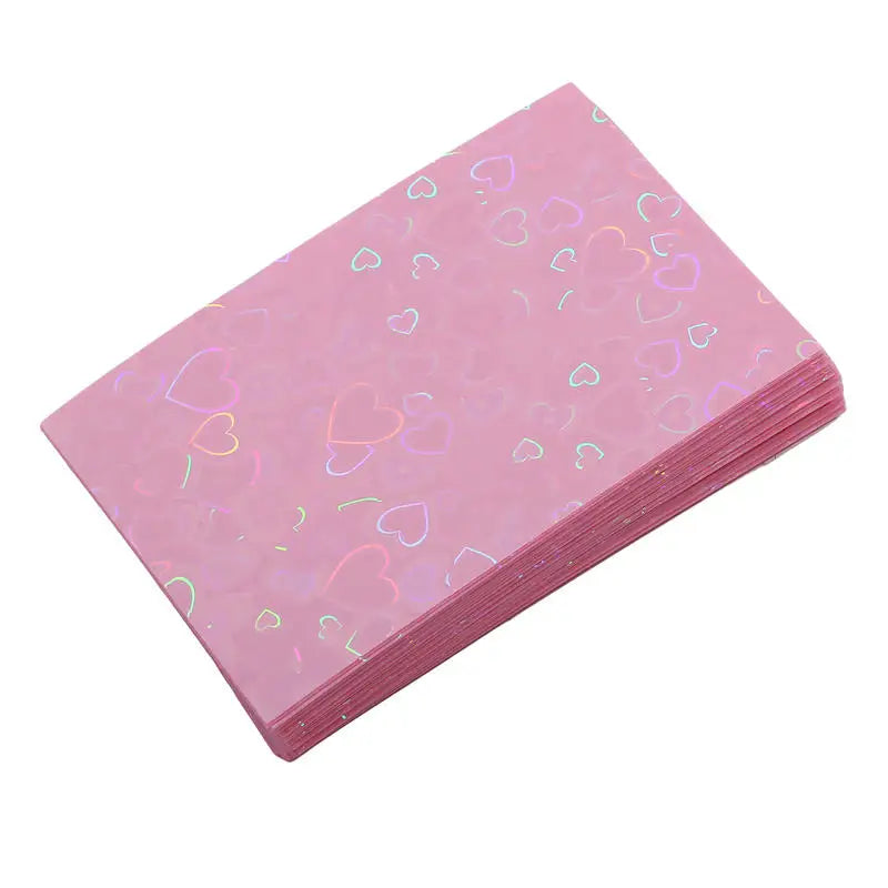 50Pcs Kpop Photocard Sleeves Heart Bling PVC Card Protectors Photocard Sleeves Richie's Pink
