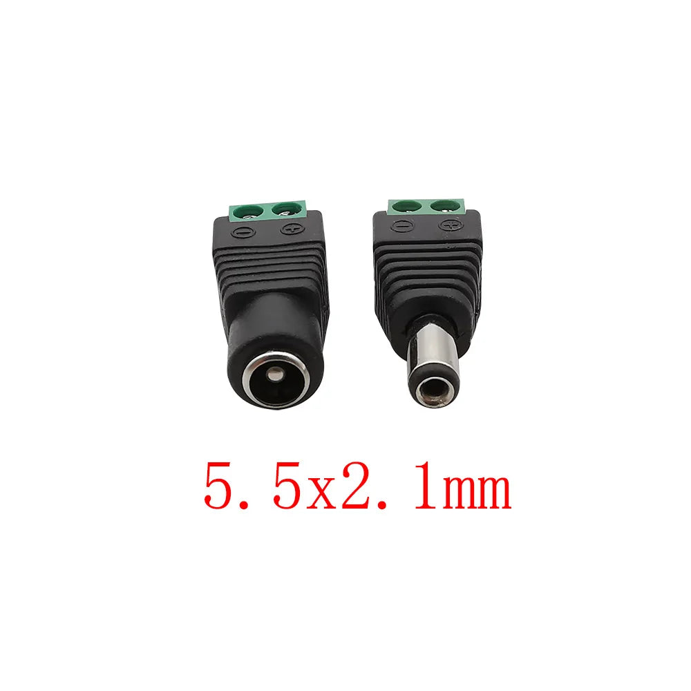 10Pcs DC 12V Solderless Screw Terminal Connectors 5.5x2.1/2.5mm DC Power Connector Richie's