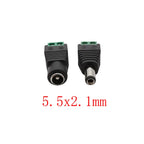 10Pcs DC 12V Solderless Screw Terminal Connectors 5.5x2.1/2.5mm DC Power Connector Richie's