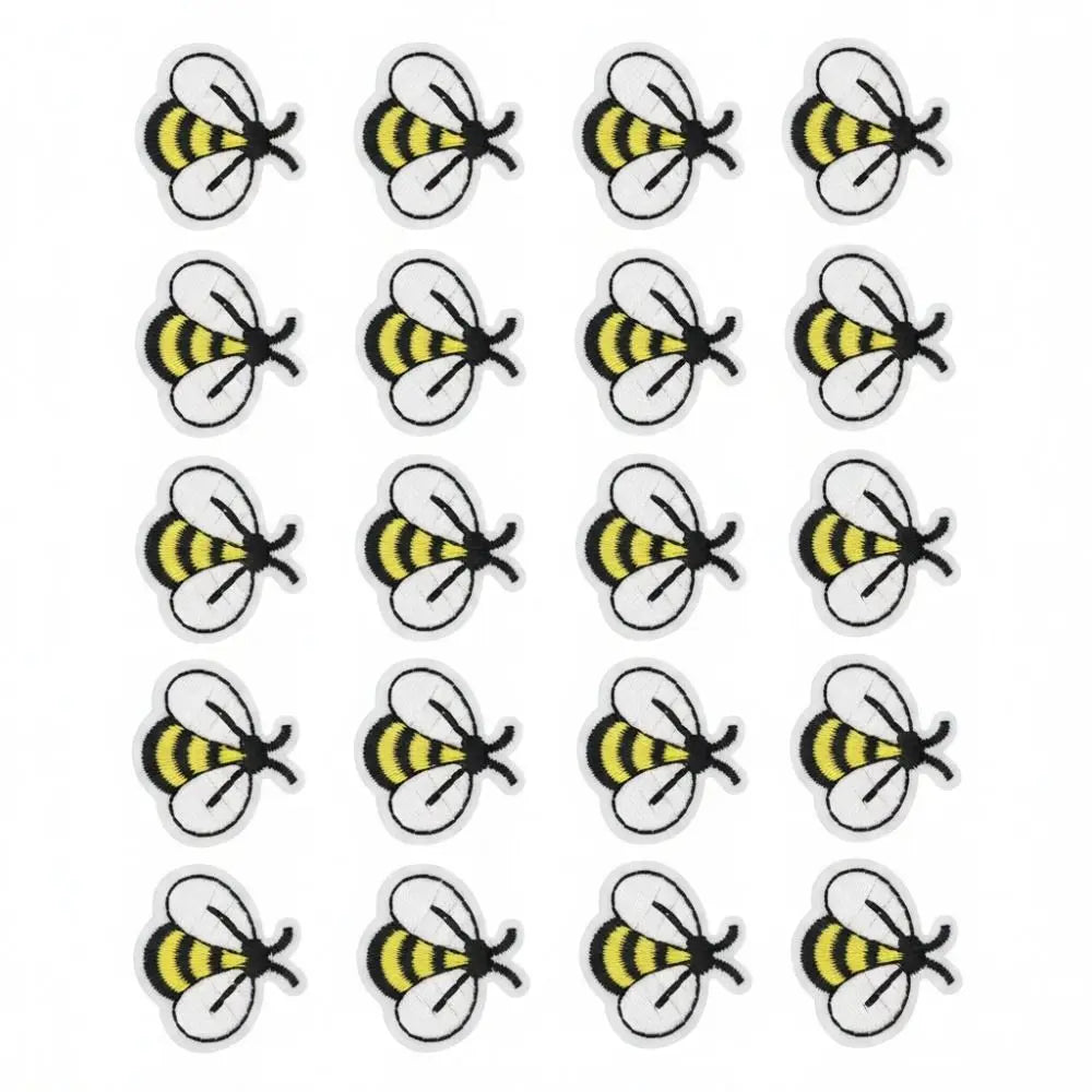 20pcs Embroidered Bee Iron-On Patches | Cotton Applique Set Embroidered Applique Patches Richie's