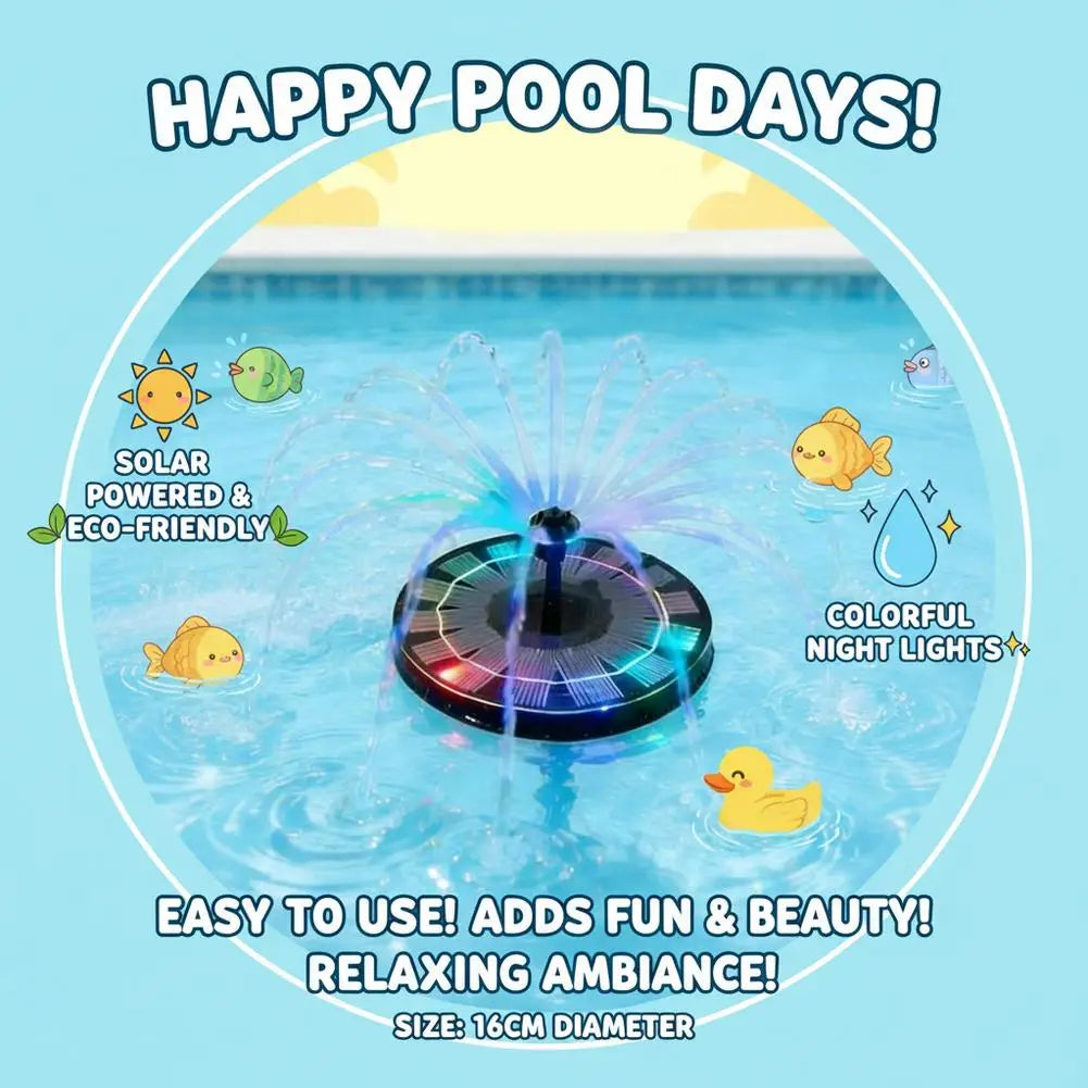 Solar Fountain Pump RGB LED Light – Pond, Bird Bath & Pool Solar Fountain Pump Richie's