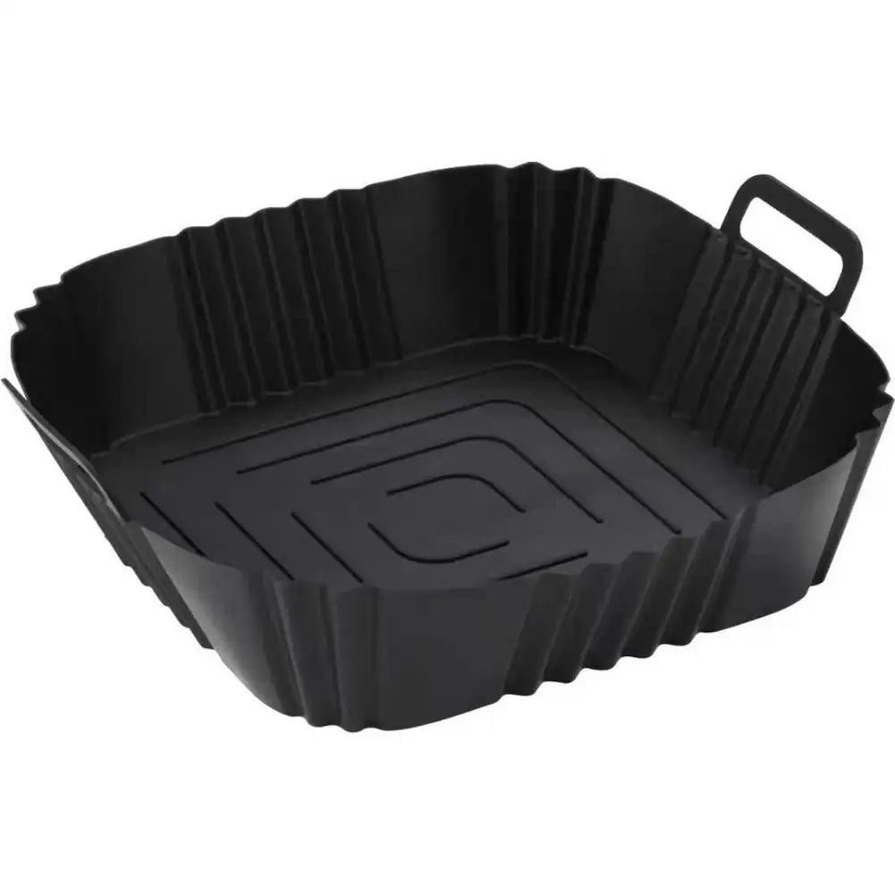 BPA-Free Silicone Air Fryer Liner Square Reusable Basket Mat 4–7 QT Air Fryer Liner Richie's black