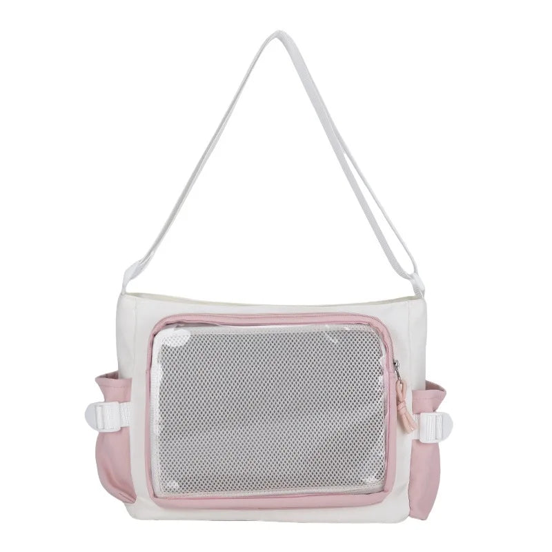 Transparent Ita Crossbody Bag – Large Capacity Shoulder Bag Crossbody Shoulder Bag Richie's white pink 37x24x15cm