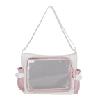 Transparent Ita Crossbody Bag – Large Capacity Shoulder Bag Crossbody Shoulder Bag Richie's white pink 37x24x15cm
