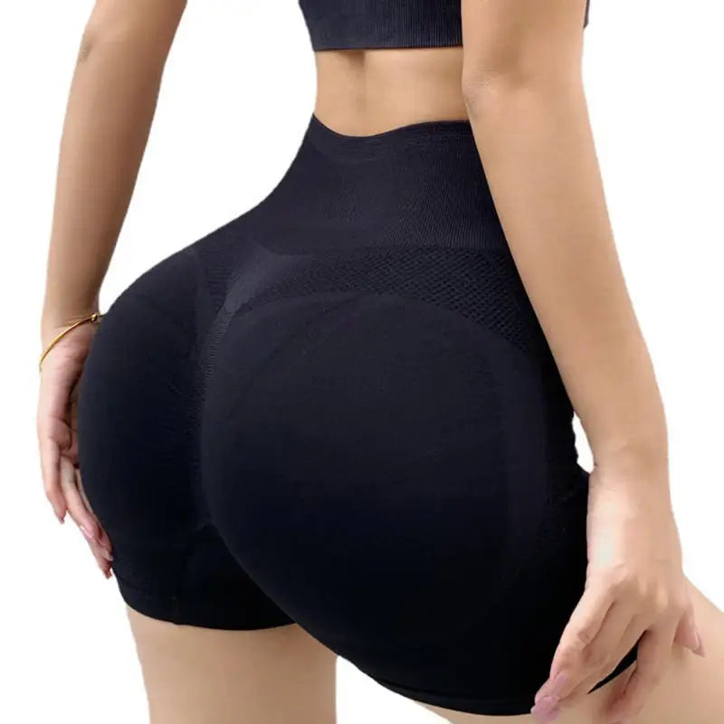 Women's Seamless Gym Shorts – Yoga, Cycling & Fitness Legging Women's Gym Shorts Richie's black L XL