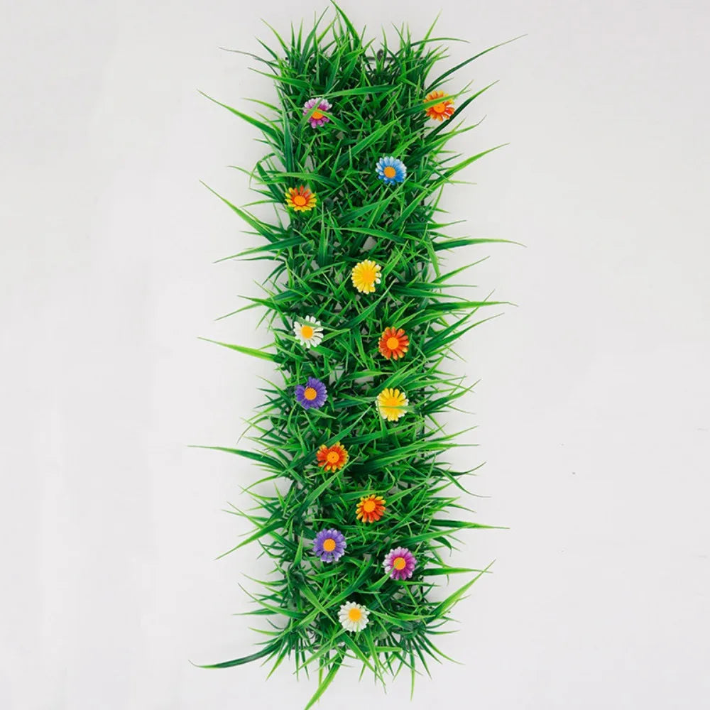 Artificial Grass Turf Mat with Flowers | Fake Green Lawn Decor Artificial Turf Mat Richie's W. 14cm