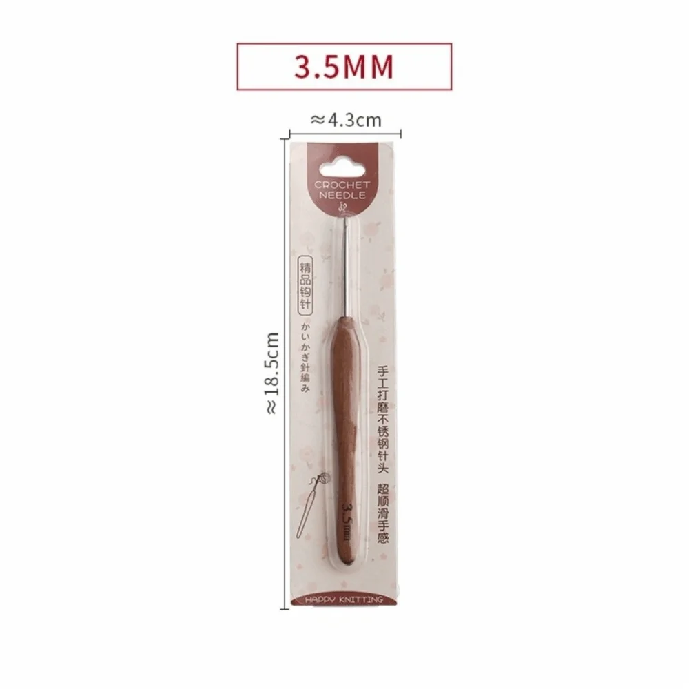 Sandalwood Crochet Hook 2.0–6.0mm Stainless Steel Weaving Tool Crochet Hook Richie's 3.5MM