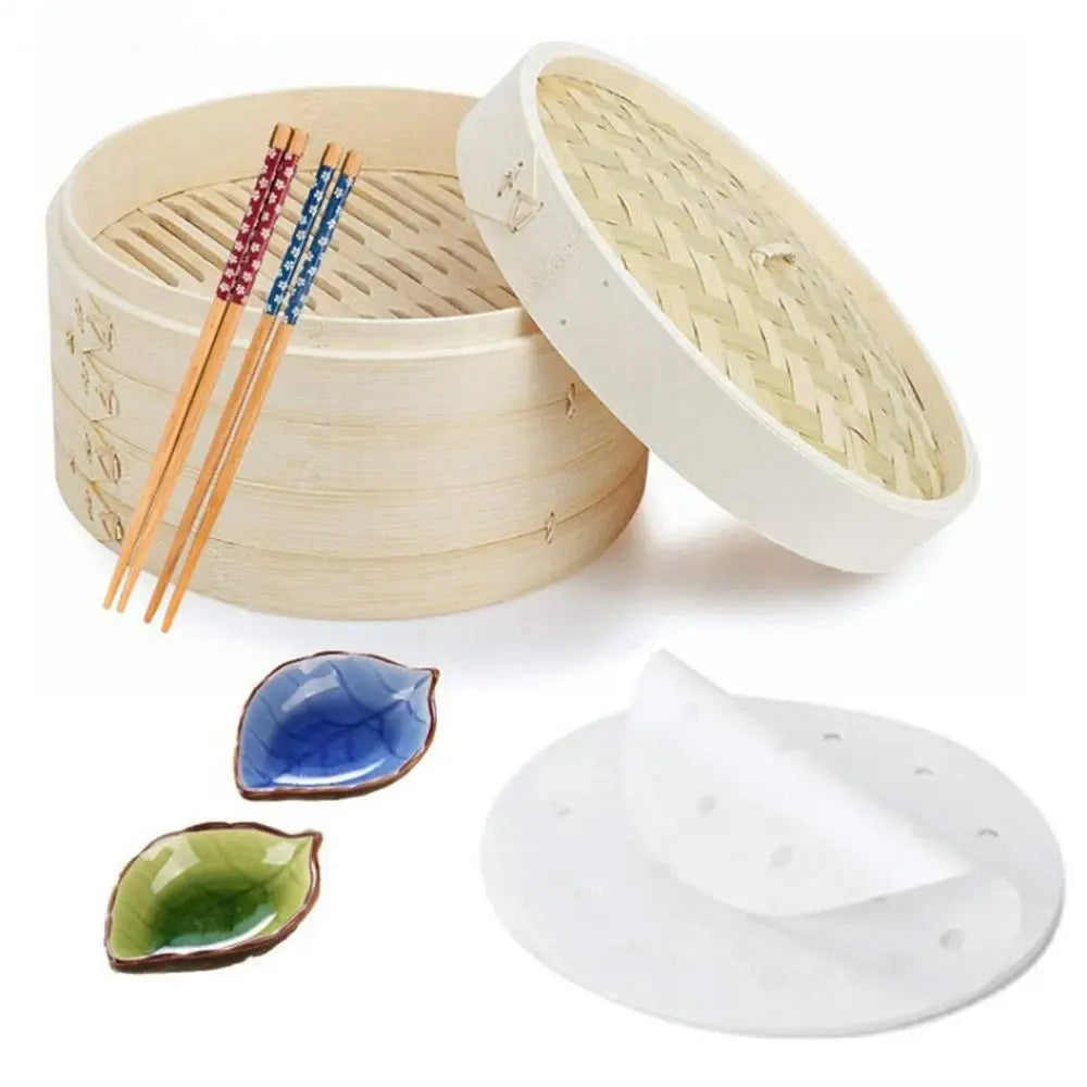 Bamboo Steamer Basket with Lid – Dumplings, Bao & Dim Sum Bamboo Steamer Basket Richie's