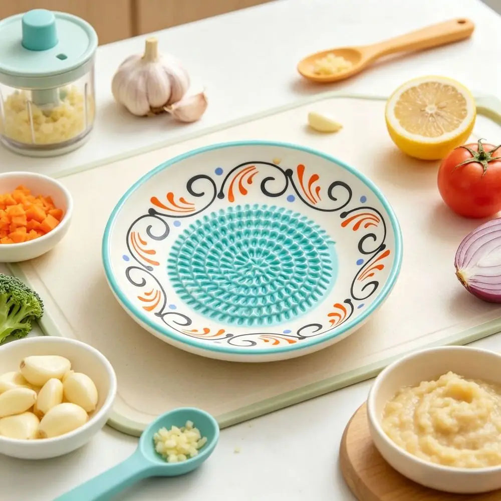 Ceramic Ginger Grater Round Plate – Multi-Purpose Kitchen Tool Ceramic Grater Plate Richie's