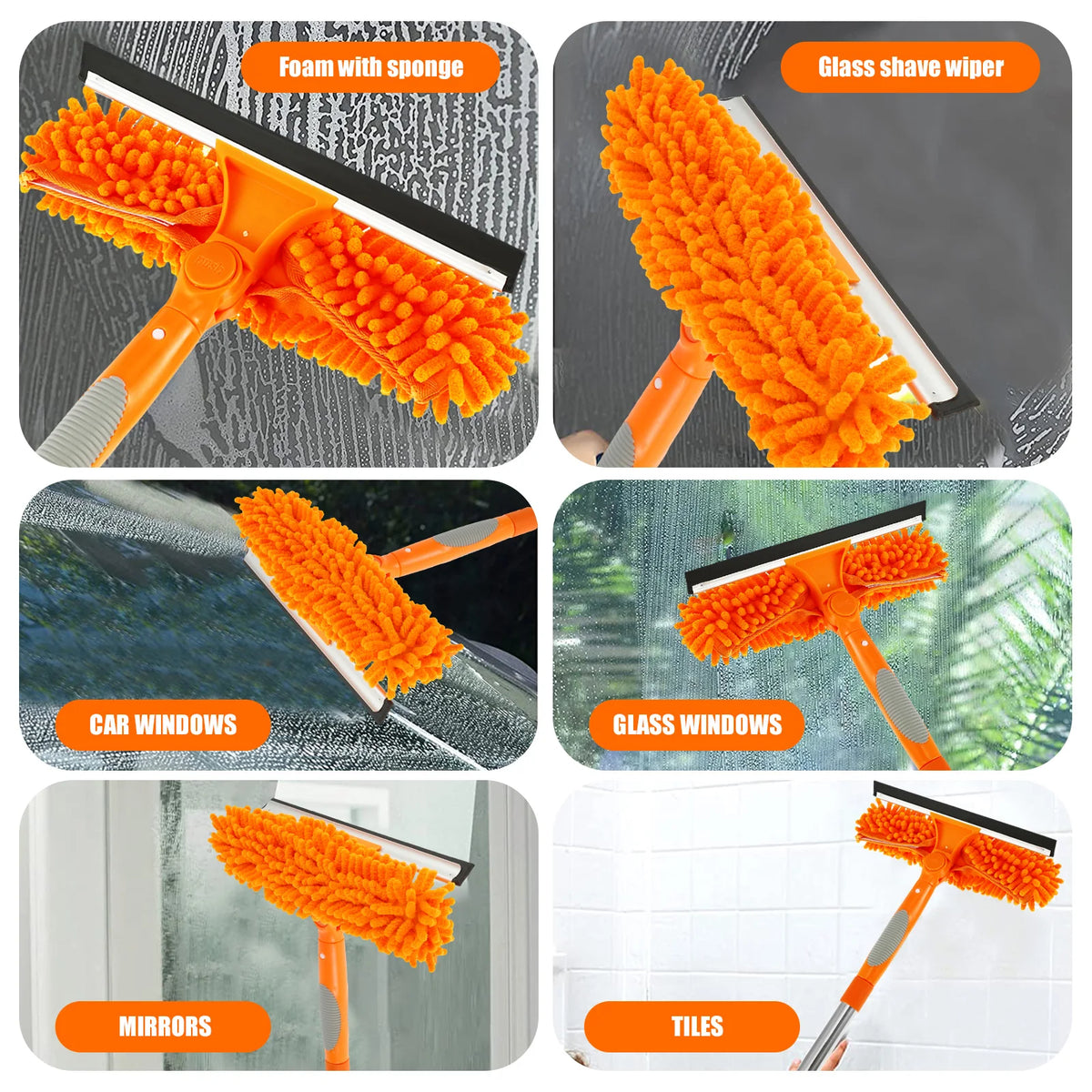 Window Cleaning Squeegee Kit – 72" Extension Handle & 2 Pads Window Squeegee Kit Richie's