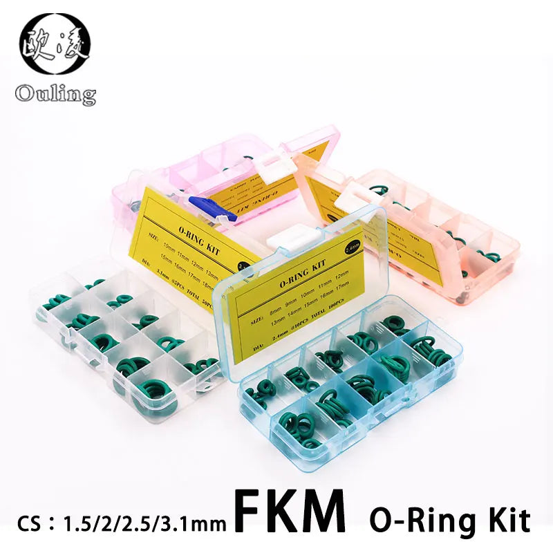 FKM O-Ring Seal Assortment Kit – 6 Sizes Fluorine Rubber O-Ring Seal Kit Richie's