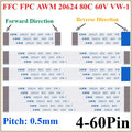 10PCS FFC FPC Flat Flexible Cable 0.5mm Pitch 4–60 Pin CE RoHS Flat Flexible Cable Richie's 50mm 5CM 8P (10Pcs) 0.5mm|Reverse Direction