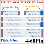 10PCS FFC FPC Flat Flexible Cable 0.5mm Pitch 4–60 Pin CE RoHS Flat Flexible Cable Richie's 50mm 5CM 8P (10Pcs) 0.5mm|Reverse Direction
